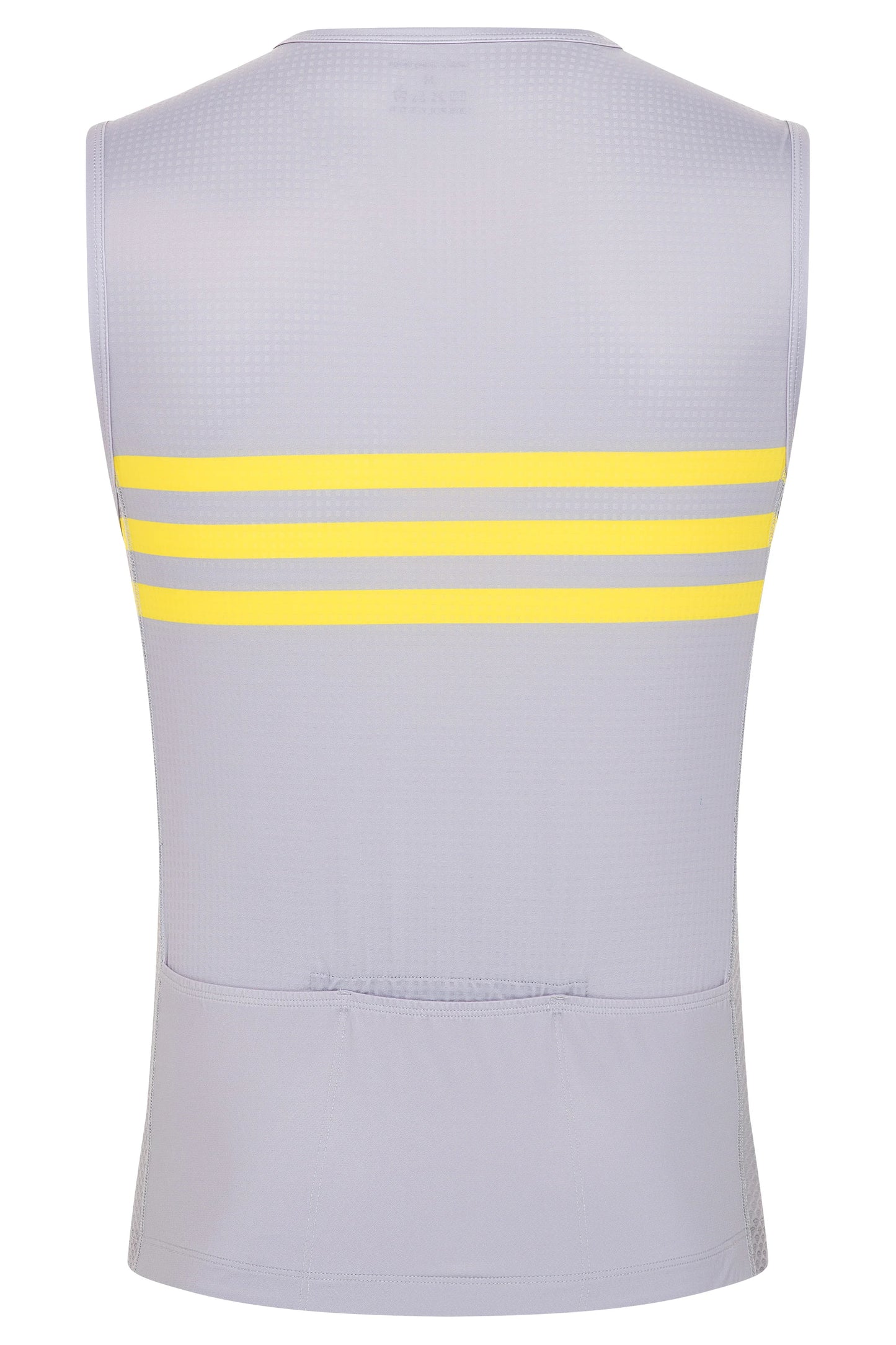 Sleeveless Base layer in gray with yellow stripes - LeBlanc Cycling Designs