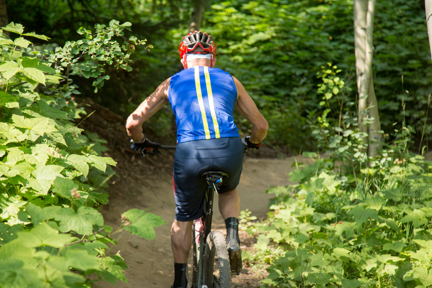 Sleeveless Cycling Jersey with pockets in Navy Blue