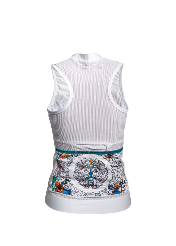 Womens Sleeveless Cycling Jersey in White